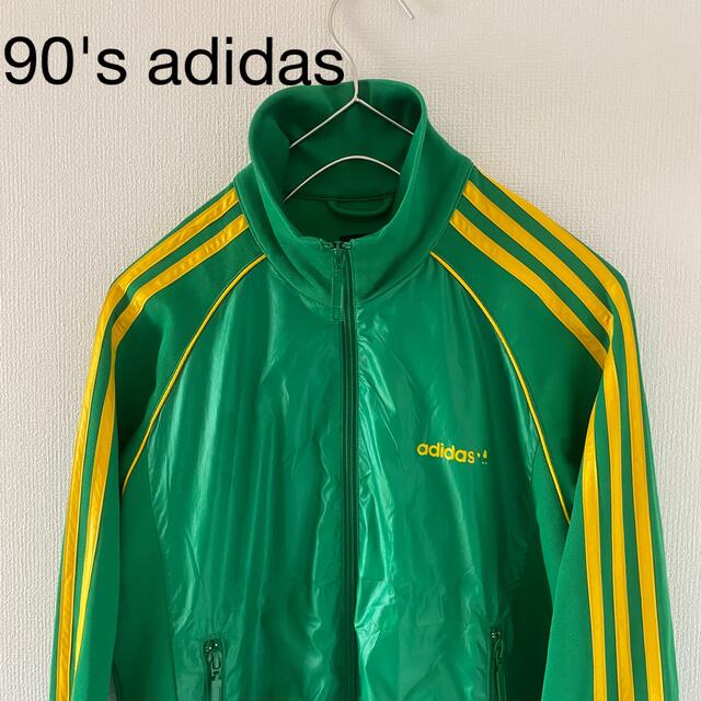 ヴィンテージ90s adidas トラックジャケット ジャージ グリーン緑 M-