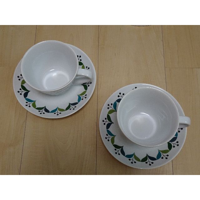 値下げ 廃盤 サガフォルム レトロ カップ&ソーサー 2個セット 北欧食器
