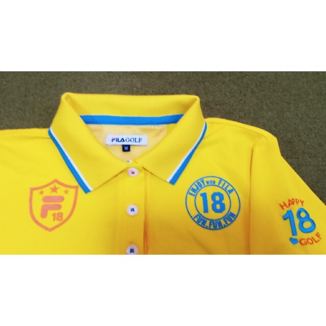 FILA(フィラ)のFILA レディースゴルフポロシャツ半袖「イエロー」 スポーツ/アウトドアのゴルフ(ウエア)の商品写真