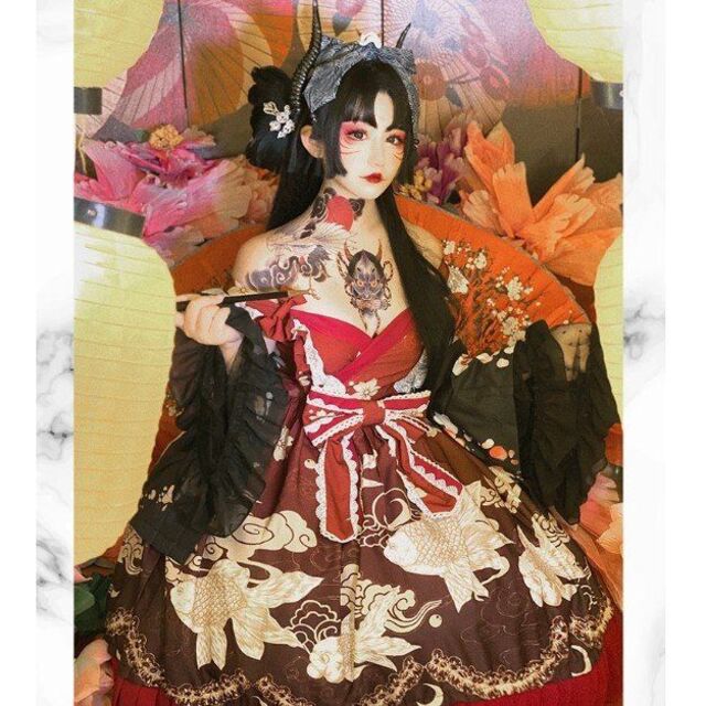 ロリータ ジャンスカ Diamond Honey 和ロリ 着物 リボン 春夏