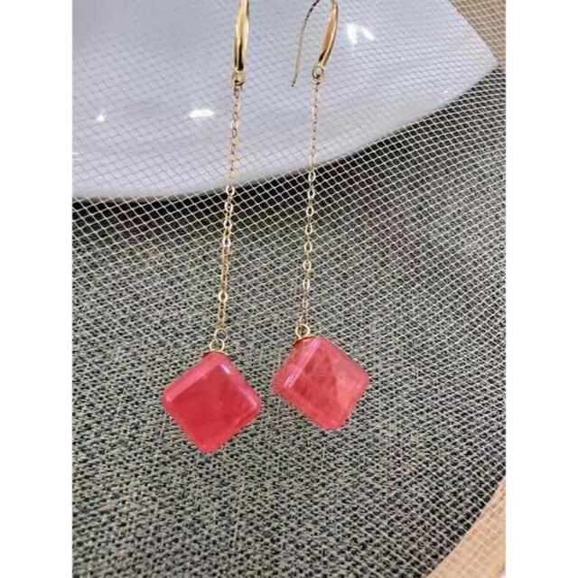 ⭐︎【高級】天然 インカローズ ピアス k18 2.99g オシャレ ahq.com.mx