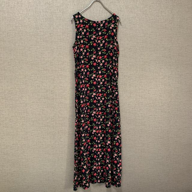 90s ビンテージ アメリカ 花柄 花 フラワー ロングワンピース 4