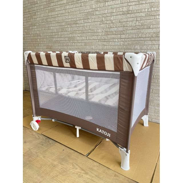 美品 KATOJI プレイヤード ブラウンストライプ ベビーサークル 折りたたみ 美品 KATOJI プレイヤード ブラウンストライプ ベビーサークル 折りたたみ