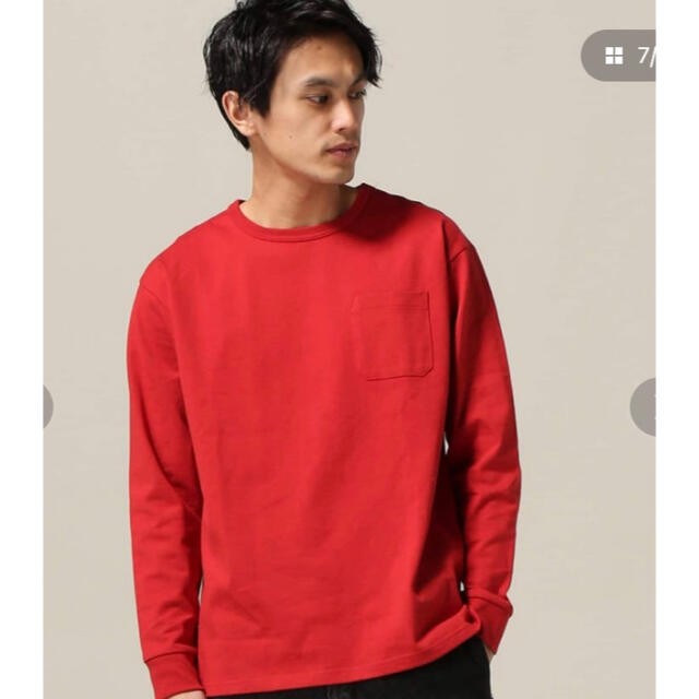 B.C STOCK(ベーセーストック)のBC.STOC　ロングスリーブT レッド　Mサイズ メンズのトップス(Tシャツ/カットソー(七分/長袖))の商品写真