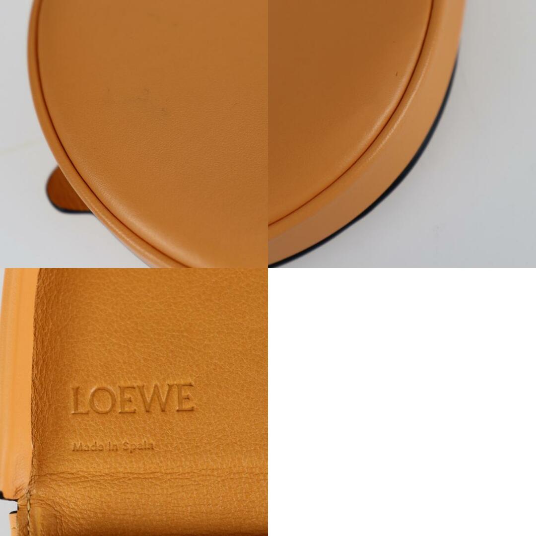 LOEWE ロエベ ヒールポーチ スモール ショルダーバッグ レザー オレンジベージュ系 ポシェット クロスボディ 斜め掛け 【本物保証】