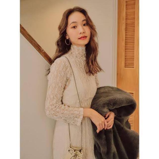 FRAYI.D フロッキーストレッチレースワンピース