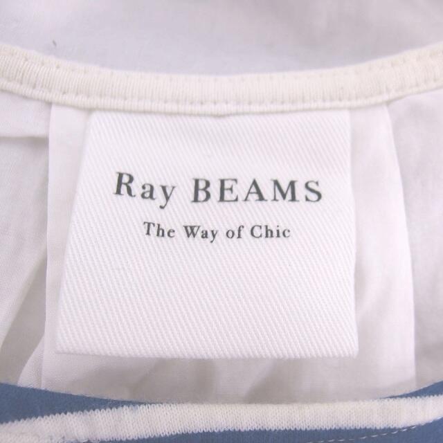 Ray BEAMS(レイビームス)のレイビームス カットソー Ｔシャツ ボーダー キャップスリーブ 綿  白  青  レディースのトップス(カットソー(半袖/袖なし))の商品写真