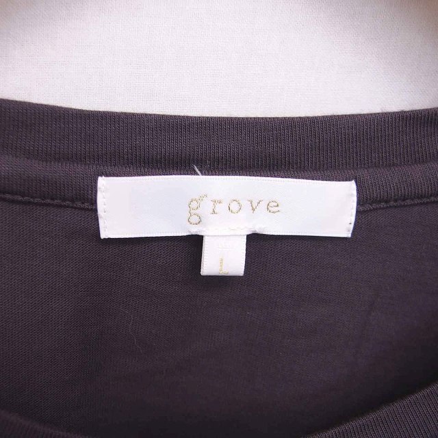 grove(グローブ)のグローブ カットソー Tシャツ 丸首 無地 半袖 L 深紫 パープル /TT12 レディースのトップス(カットソー(半袖/袖なし))の商品写真