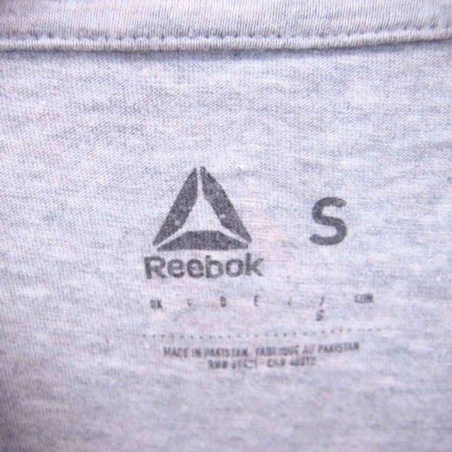 Reebok(リーボック)のリーボック Tシャツ カットソー 丸首 英字プリント 綿 半袖 S グレー レディースのトップス(Tシャツ(半袖/袖なし))の商品写真