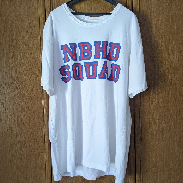 ネイバーフッド　半袖Tシャツ　XL　ホワイト　白色　青　赤　ビッグロゴ　日本製
