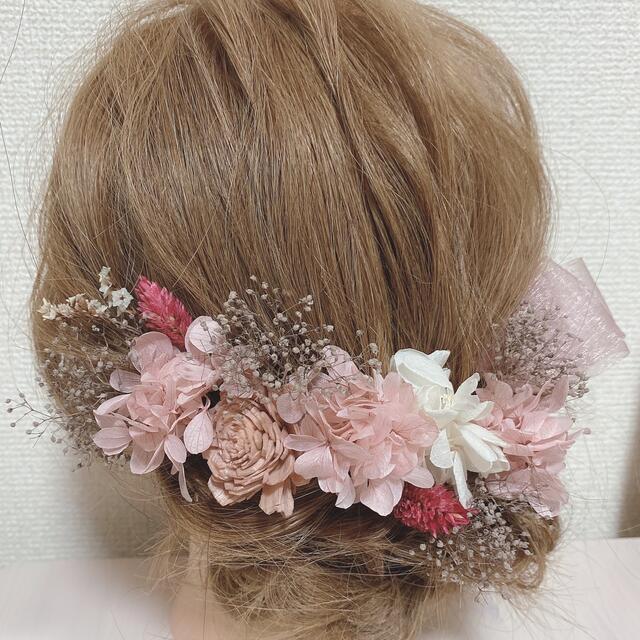 髪飾り　ドライフラワー　ヘッドドレス　ヘッドパーツ ハンドメイドのアクセサリー(ヘアアクセサリー)の商品写真