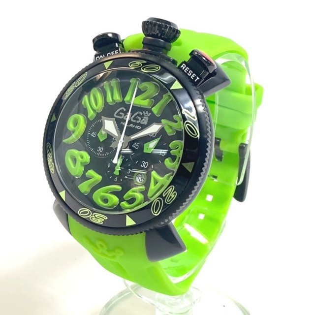 GaGa MILANO(ガガミラノ)のガガミラノ GAGA MILANO マヌアーレ 48 6054.2 クロノグラフ クオーツ 腕時計 SS ブラック メンズの時計(腕時計(アナログ))の商品写真