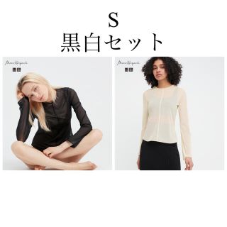 ユニクロ(UNIQLO)のUNIQLO ユニクロ  マメクロゴウチ mame  シアークルーネックTシャツ(カットソー(長袖/七分))