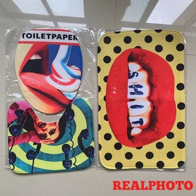 seletti × TOILETPAPER ✨ トイレカバー マット3点セット インテリア/住まい/日用品のラグ/カーペット/マット(トイレマット)の商品写真