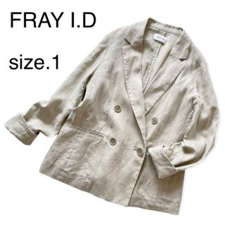 フレイアイディー(FRAY I.D)のFRAY.I.D／フレイアイディー　リネン　ダブルジャケット　テーラー　ベージュ(テーラードジャケット)