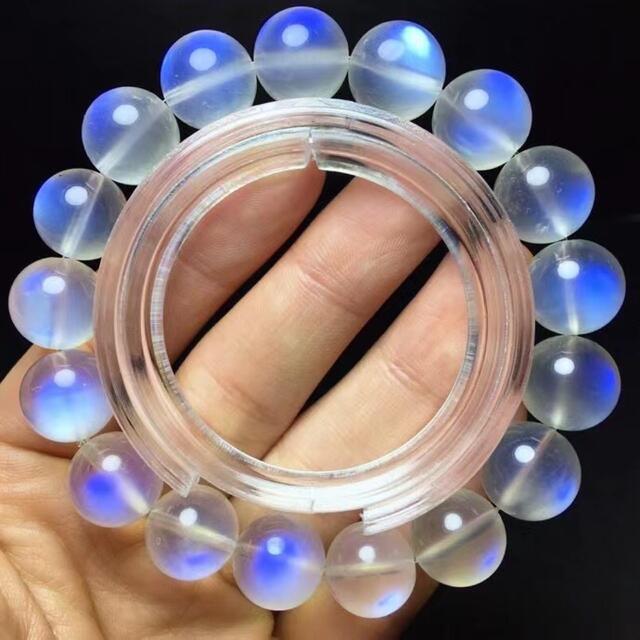 【天然】ムーンストーン　ペリステライト ブレスレット 12.5mm メンズのアクセサリー(ブレスレット)の商品写真