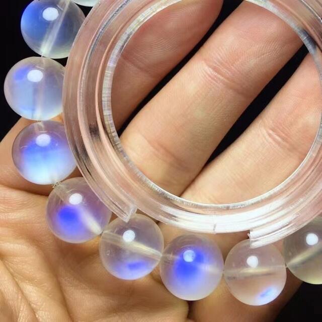 【天然】ムーンストーン　ペリステライト ブレスレット 12.5mm メンズのアクセサリー(ブレスレット)の商品写真