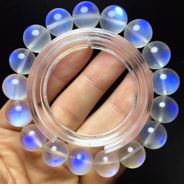 【天然】ムーンストーン　ペリステライト ブレスレット 12.5mm メンズのアクセサリー(ブレスレット)の商品写真