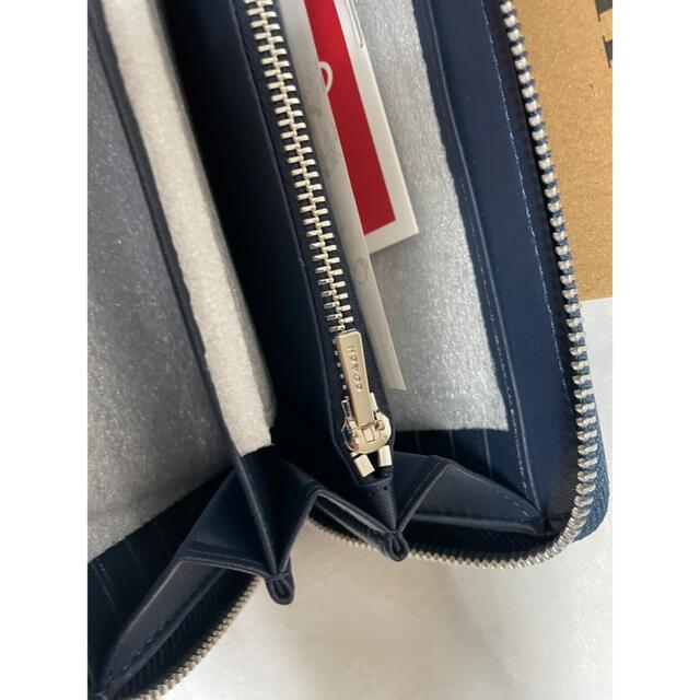 COACH 長財布 アウトレット COACH ネイビー ストライプ ブルー 新作