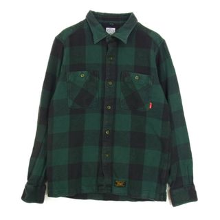 ダブルタップス(W)taps)のWTAPS ダブルタップス 長袖 14AW 142GWDT-SHM04 UNION L/S 02 バッファロー チェック ヘビーネル シャツ グリーン系 M【中古】(シャツ)