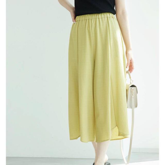 新品　ROPE' PICNIC  パンツ イレヘムスカンツ　イエロー レディースのスカート(ひざ丈スカート)の商品写真