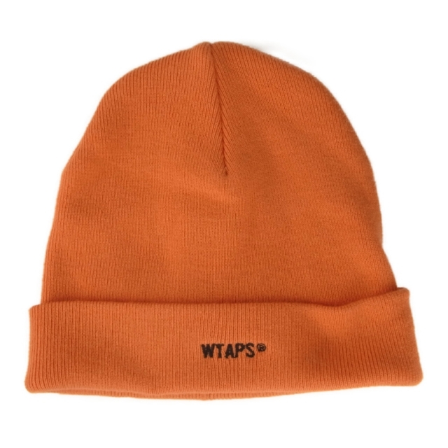 W)taps(ダブルタップス)のWTAPS ダブルタップス 211MADT-HT03 BEANIE 03 ロゴ 刺繍 ビーニー ニット帽 オレンジ系【中古】 メンズの帽子(その他)の商品写真