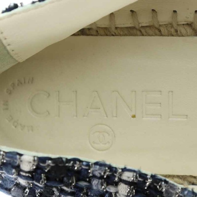 CHANEL(シャネル)のシャネル エスパドリーユシューズ フラットシューズ 36 23cm 紺 レディースの靴/シューズ(その他)の商品写真