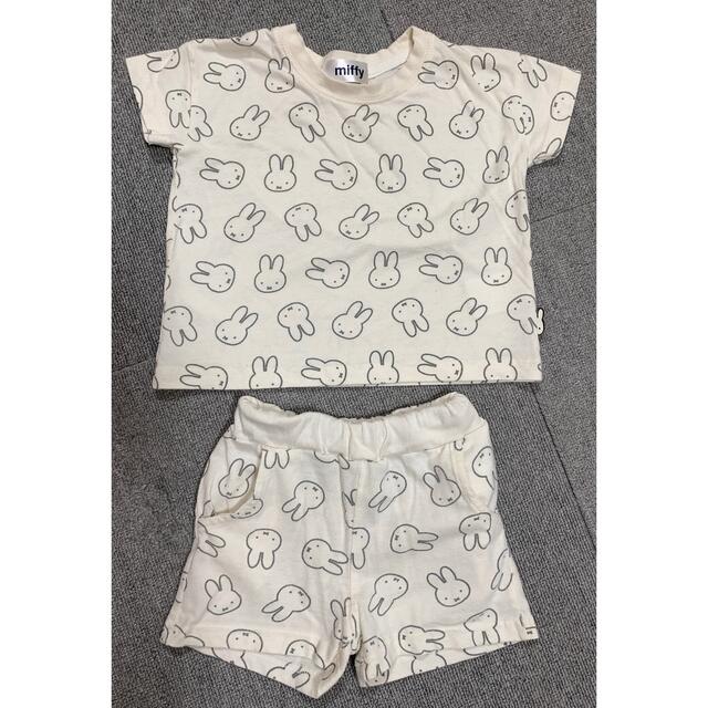 ミッフィー　セットアップ　90 総柄 キッズ/ベビー/マタニティのキッズ服女の子用(90cm~)(パジャマ)の商品写真