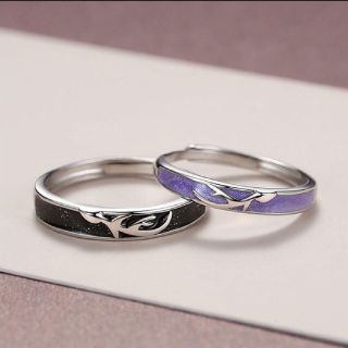 X224 ペアリング 結婚指輪 レディース  メンズ カップル フリーサイズ(リング(指輪))