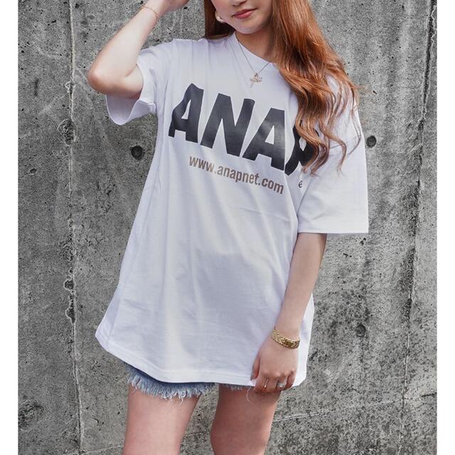 ANAP(アナップ)のアナップ　Tシャツ サークルロゴ  ホワイト　新品未使用　タグ付 レディースのトップス(Tシャツ(半袖/袖なし))の商品写真