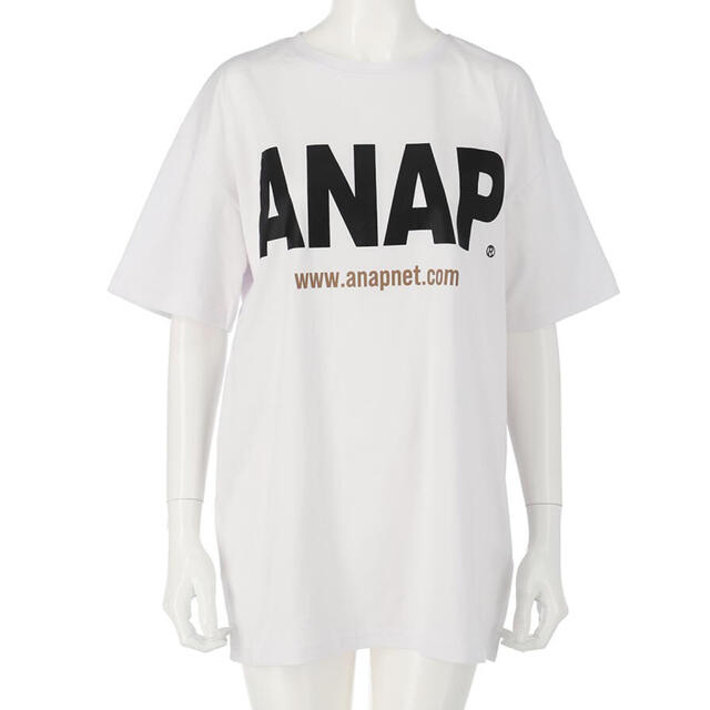 ANAP(アナップ)のアナップ　Tシャツ サークルロゴ  ホワイト　新品未使用　タグ付 レディースのトップス(Tシャツ(半袖/袖なし))の商品写真