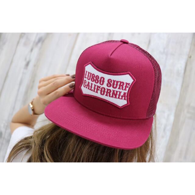 STANDARD CALIFORNIA(スタンダードカリフォルニア)のストリート系☆LUSSO SURF ボックスロゴ刺繍キャップ☆帽子　ボルドー メンズの帽子(キャップ)の商品写真