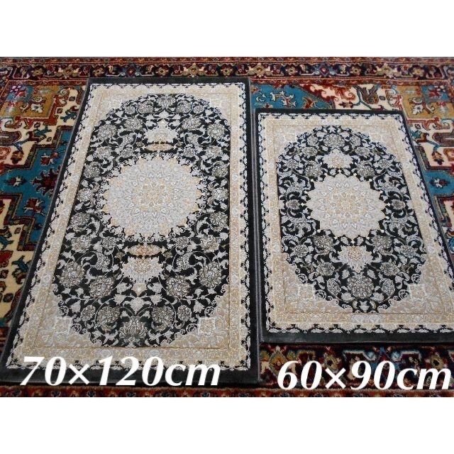 専用！高品質！高密度、立体柄！本場イラン産 絨毯！60×90cm‐21001 5