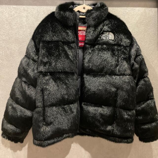 supreme the north face faux fur nuptse 黒