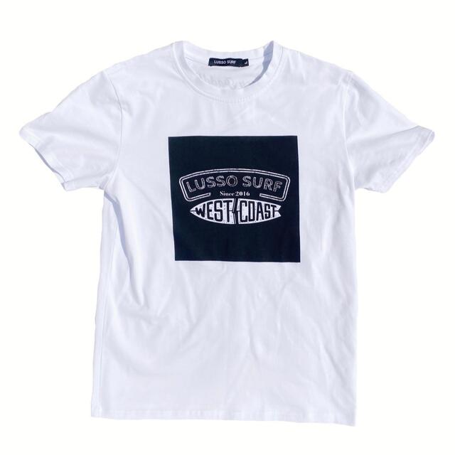 Ron Herman(ロンハーマン)の西海岸スタイル☆LUSSO SURF スクエアロゴTシャツ　Lサイズ☆RVCA メンズのトップス(Tシャツ/カットソー(半袖/袖なし))の商品写真