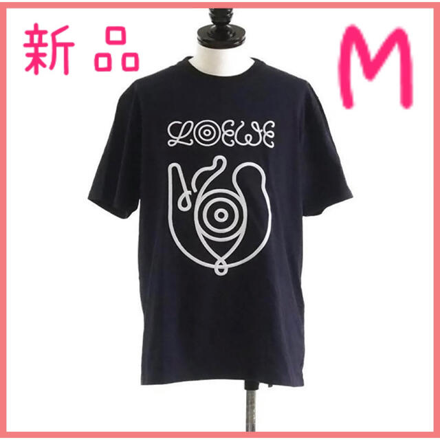 新品タグ付】M LOEWE ロゴTシャツ ネイビー メンズ - Tシャツ