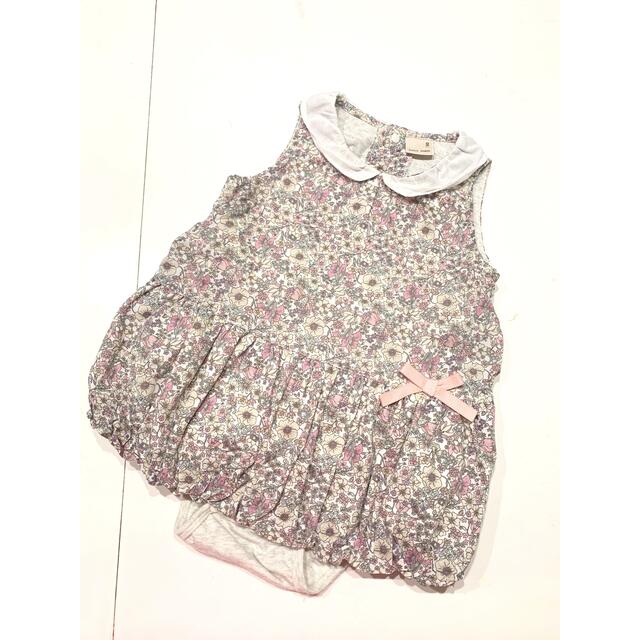 petit main(プティマイン)の美品‼︎プティマイン  花柄　ロンパース　80 キッズ/ベビー/マタニティのベビー服(~85cm)(ロンパース)の商品写真