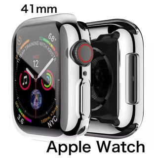 アップルウォッチ(Apple Watch)のApplewatch アップルウォッチ ケースカバー全面タイプ シルバー41mm(モバイルケース/カバー)