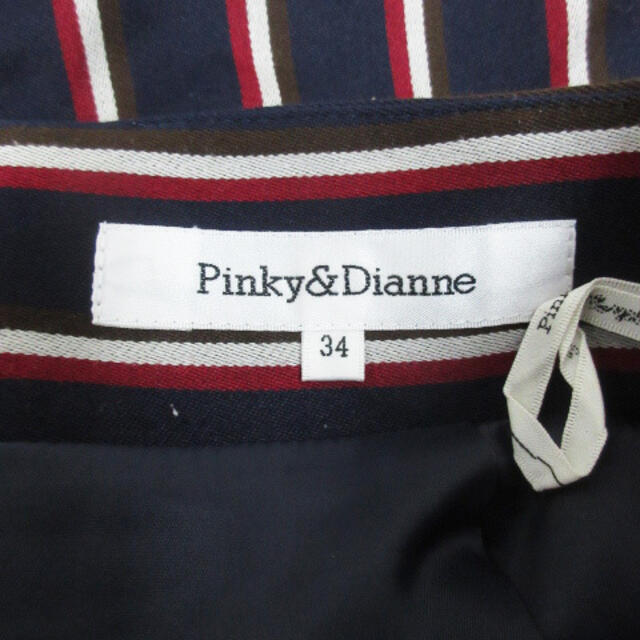 Pinky&Dianne(ピンキーアンドダイアン)のピンキー&ダイアン ピンダイ タイトスカート ひざ丈 34 紺 赤 /FF43 レディースのスカート(ひざ丈スカート)の商品写真