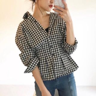 ザラ(ZARA)のZARA チェックブラウス　シャツ　ギンガムチェックシャツ(シャツ/ブラウス(長袖/七分))