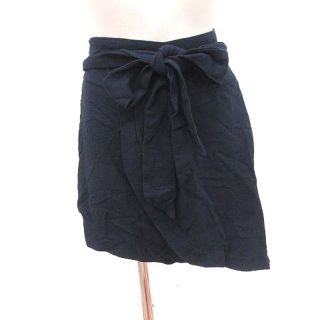 ザラ(ZARA)のザラ トラファルック ラップスカート タイト ミニ ウエストマーク S 紺(ミニスカート)