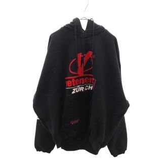 VETEMENTS ヴェトモン 18SS Double weltschmerz Zip Hoodie ダブルヴェルトシュメルツ再構築ジップアップパーカー MSS18TR68 ブラック(パーカー)