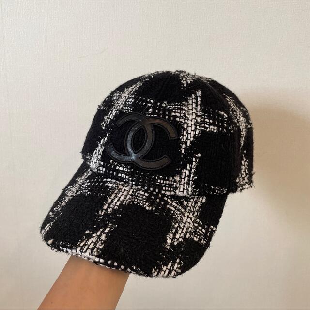新発売の - CHANEL CHANEL ベースボールキャップ ツイード キャップ ...