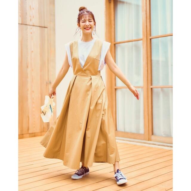 mite  jumper skirt ベージュ　オンライン完売 レディースのワンピース(ロングワンピース/マキシワンピース)の商品写真