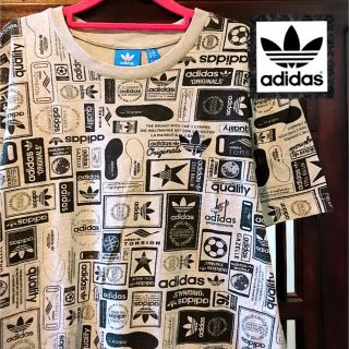 アディダス(adidas)のアディダス オリジナルス ロゴづくし グレー Tシャツ タンクトップ ジャージ(Tシャツ/カットソー(半袖/袖なし))