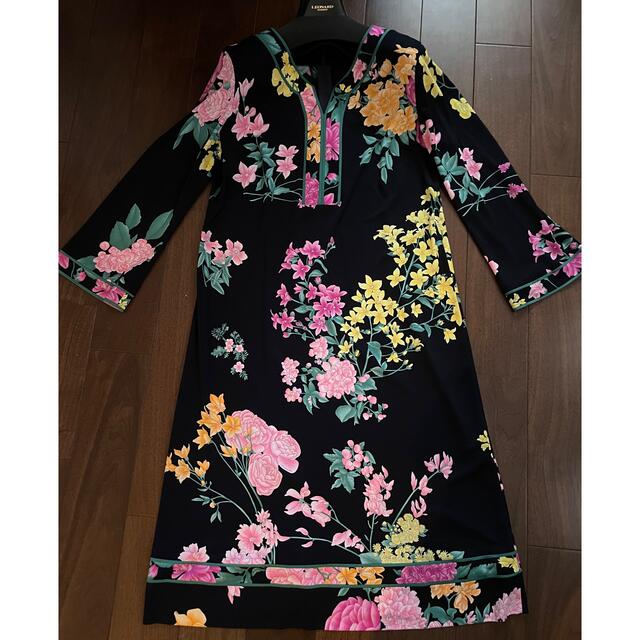 最安値】 LEONARD - レオナール♡鮮やかcolorワンピース 40 ひざ丈
