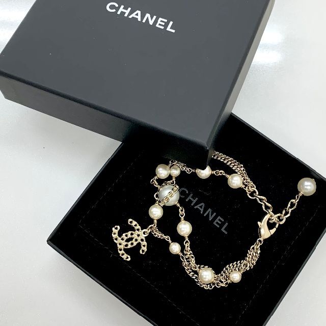 CHANEL - 4565 シャネル ココマーク ブレスレット GP パール ゴールド