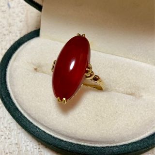 18金 赤瑪瑙 アンティークリング 千本透かし k18 メノウの通販 by