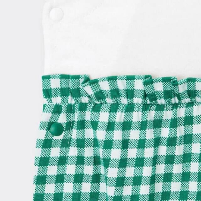 GU - 【新品未使用】GU BABY セパオール (半袖・フリル・チェック) 80