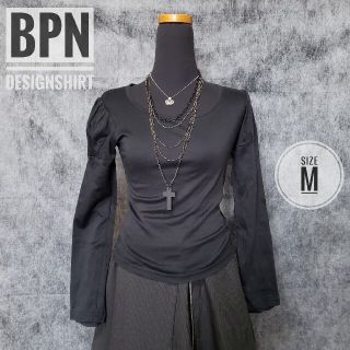 ブラックピースナウ(BLACK PEACE NOW)のBPN ブラックピースナウ 長袖デザイントップス / サイズM / 黒(カットソー(長袖/七分))